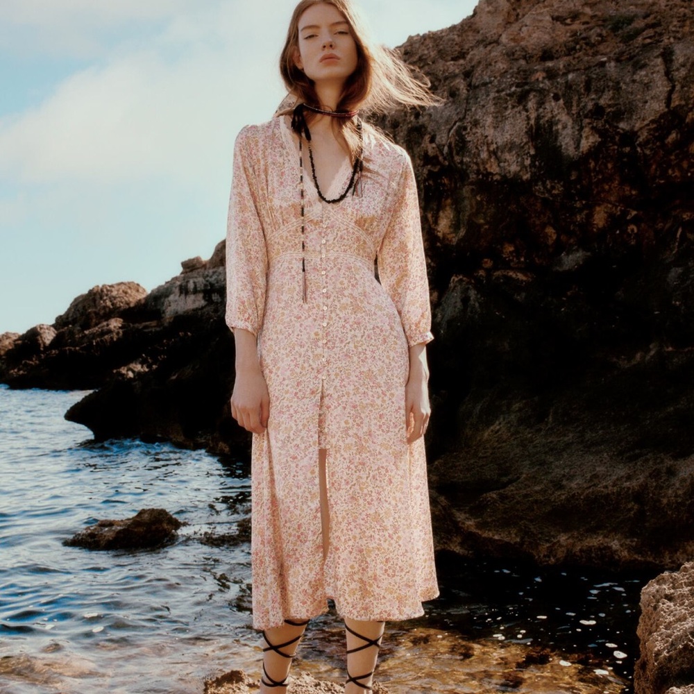 Zara floral print tunic dress